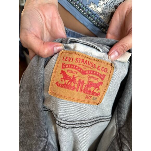 Vintage Levi Strauss Denim and Bleached Jacket Mens Size XXL - Picture 2 of 5